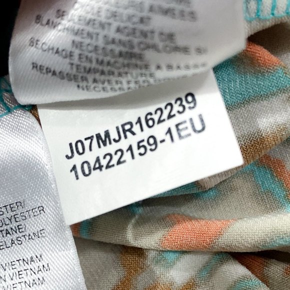 Paisley Crossover Faux Small Wrap Midi Dress Blue Jones New York Signature - Picture 13 of 13